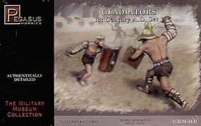Pegasus Gladiators 1st Century AD Set #1 (8) Plastic Model Military Diorama Kit 1/32 Scale #3201