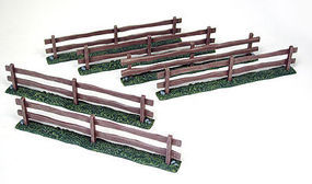 Pegasus Wooden Fences (6) (Painted) Plastic Model Military Diorama 1/32 or 1/72 Scale #5201