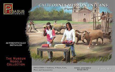 Pegasus California Mission Indians Set #2 Plastic Model Cowboys and Indians 1/48 Scale #7005