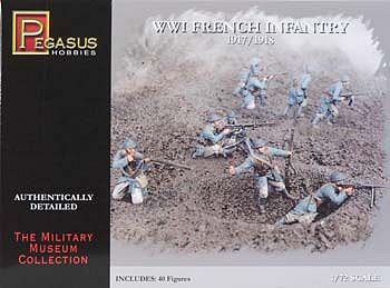 Pegasus WWI French Infantry (40) Plastic Model Military Figure 1/72 Scale #7199