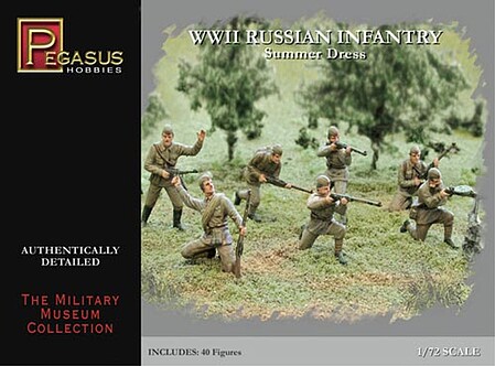 Pegasus WWII Russian Infantry Summer Dress (40) Plastic Model Military Figure 1/72 Scale #7268