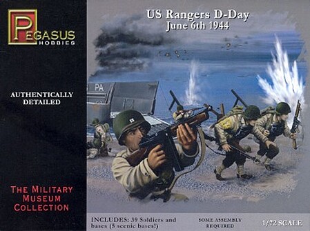 Pegasus U.S. Rangers D-Day June 6th 1944 (39) Plastic Model Military Figure 1/72 Scale #7351