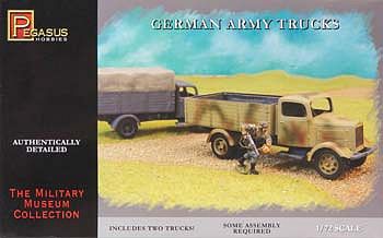Pegasus German Army Trucks (2) Plastic Model Military Vehicle Kit 1/72 Scale #7610