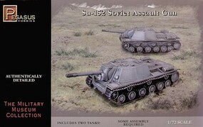 Su152 Soviet Tank w/Assault Gun (2) (Snap) Plastic Model Military Kit 1/72 Scale #7668