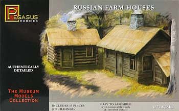 Pegasus Russian Farm Houses (2) Plastic Model Military Diorama Kit 1/72 Scale #7702