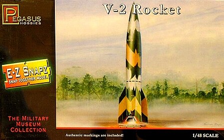 Pegasus E-Z Snapz V-2 Rocket Snap Tite Plastic Model Spacecraft Kit 1/48 Scale #8416