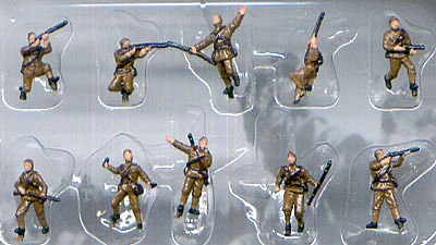 Pegasus Russian Infantry WWII (10) (Painted) Plastic Model Military Figure 1/144 Scale #853