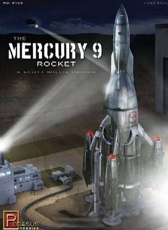 Pegasus Mercury 9 Rocket Space Program Plastic Model Kit 1/350 Scale #9103