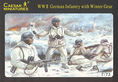 Pegasus Caesar WWII Winter German (42) Plastic Model Military Figure 1/72 Scale #c005