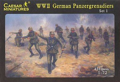 Pegasus Caesar German Panzergrenadiers (43) Plastic Model Military Figure 1/72 Scale #c052