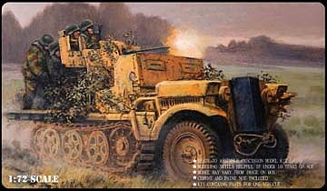 Pegasus WWII German Sd.Kfz. 10/4 with 20mm Flak 30 Plastic Model Military Kit 1/72 Scale #c7208