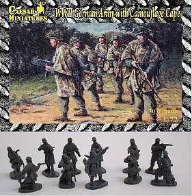 Pegasus WWII German Army with Camouflage Cape (30) Plastic Model Military Figure 1/72 Scale #hb04