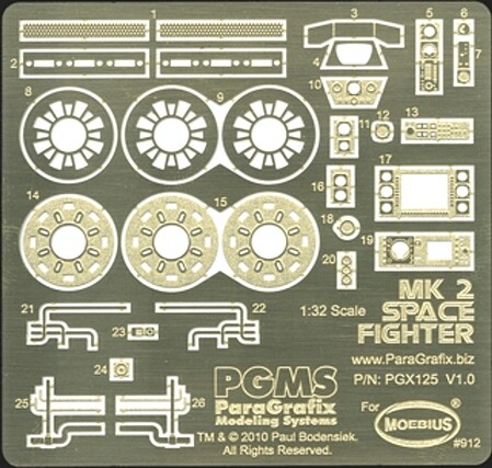 Paragraphix Viper Mk II Photo-Etch & Decal Set Science Fiction Plastic Model Accessory 1/32 Scale #125