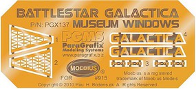 Paragraphix 1/4105 Battlestar Galactica- BS75 Spaceship Museum Windows & Name Plates Photo-Etch Set for MOE