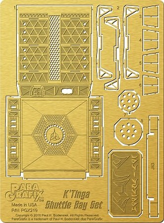 Paragraphix Klingon KTinga Shuttle Bay PE Set Science Fiction Plastic Model Accessory 1/350 Scale #219