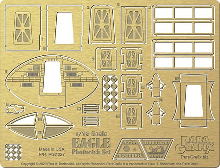 Paragraphix Eagle Transporter Photo-Etch Set #2 Science Fiction Plastic Model Accessory 1/72 Scale #227