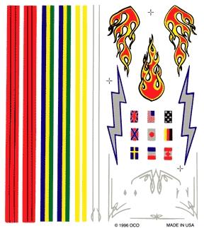 Pine-Car Pinewood Derby Stripe & Flame Decal Pinewood Derby Decal and Finishing #p307