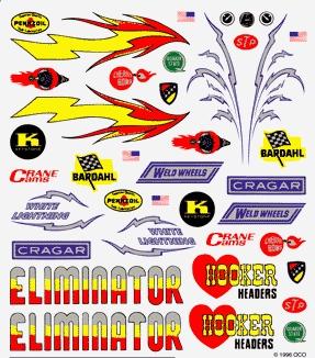 Pinecar P314 Pinewood Derby Hot Rod Dry Transfer Decals 