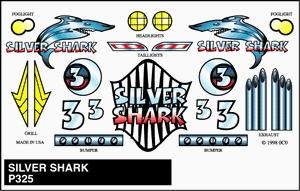 Pine-Car Pinewood Derby Silver Shark Stick-On Decal Pinewood Derby Decal and Finishing #p325