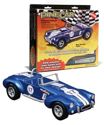 Pine-Car Pinewood Derby Blue Venom Premium Racer Kit Pinewood Derby Car #p3950