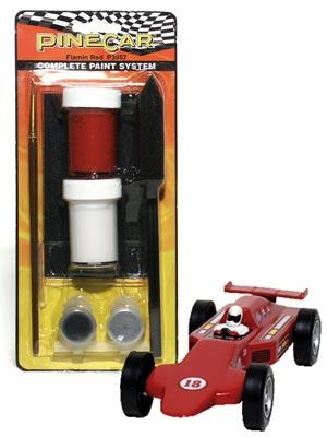 Pine-Car Pinewood Derby Flamin Red Comp Paint System Pinewood Derby Decal and Finishing #p3957