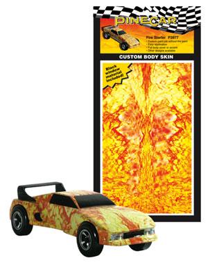 Pine-Car Pinewood Derby Fire Starter Custom Body Skin Pinewood Derby Decal and Finishing #p3977