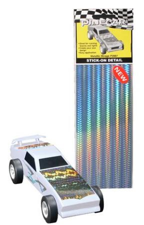 Pine-Car Pinewood Derby Metallic Mirage Stick-On Details Pinewood Derby Decal and Finishing #p3987