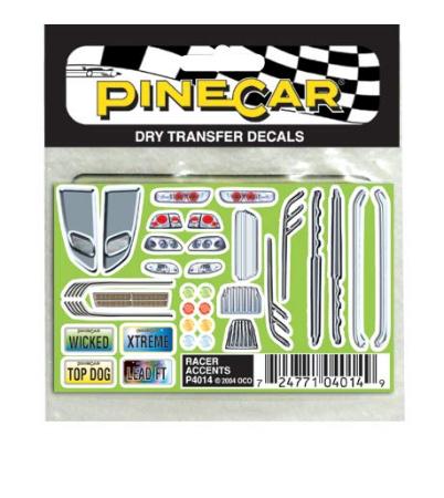 Pine-Car Pinewood Derby Racer Accents Dry Transfer Pinewood Derby Decal and Finishing #p4014