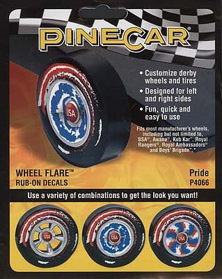 Pine-Car Pride Wheel Flare 4x2-1/2 Pinewood Derby Decal and Finishing #p4066