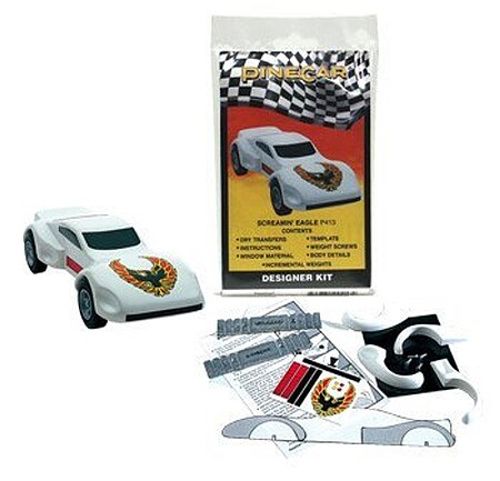 PINE CAR - Pinewood Derby Car SCREAMIN EAGLE P413 DESIGNER KIT NEW NIP -  C&S Sports and Hobby