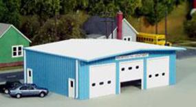 Pike-Stuff Fire Station Kit HO Scale Model Railroad Building #0019
