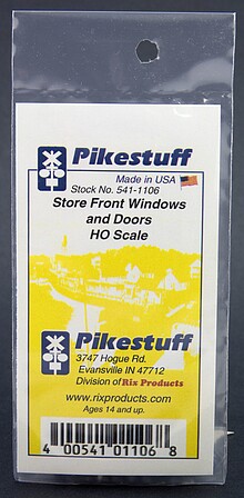 Pike-Stuff Modern Store Front (Door & 2 Lge Windows) HO Scale Model Railroad Scratch Supply #1106