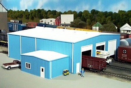 Pike-Stuff Shop/Attached Office Kit HO Scale Model Railroad Building #15