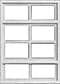 Tichy Train Group #8218 HO 2/1 Double-Hung Window w/Glazing & Shades Styrene 