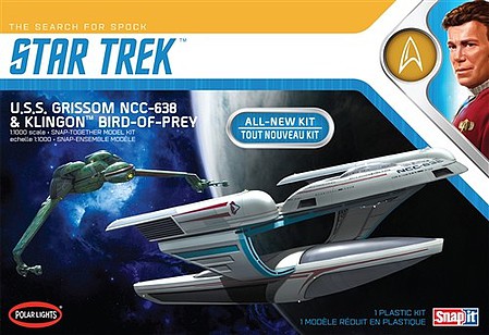 Polar-Lights Star Trek USS Grissom/Klingon BoP Science Fiction Plastic Model Kit 1/1000 Scale #957