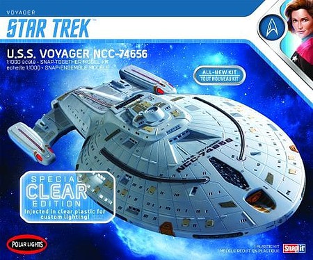 Polar-Lights U.S.S. Voyager Star Trek Clear Edition Plastic Model Spacecraft Kit 1/1000 Scale #pol992