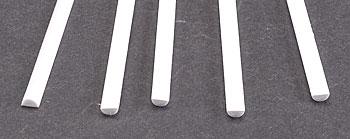 Plastruct 1/2 Round Rod 3/16x10 (5) Model Scratch Building Plastic Rods #90886