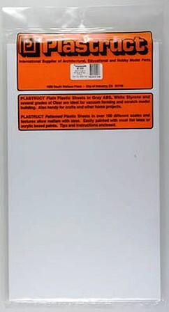 Plastruct White Sheet Styrene .030 (5) Model Scratch Building Plastic Sheet #91103