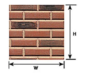 Plastruct Red Brick Plastic Pattern Sheet Model Railroad Scratch Supply #91601