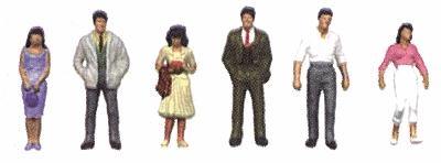 Plastruct City Figures Painted Style B (12) Z Scale Model Railroad Figure #93398