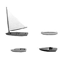 Plastruct Pleasure Boat Set (4) HO Scale Model Boat #93541