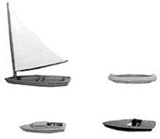 Plastruct Pleasure Boats (4) N Scale Model Boat #93542