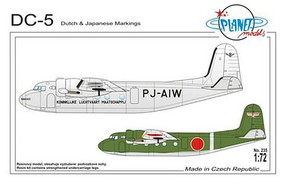 Planet 1/72 Douglas DC5 Aircraft w/Dutch & Japanese Markings Planet 1/72 Douglas DC5 Aircraft w/Dutch & Japanese Markings