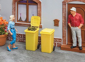 Pola Garbage Cans Carts Yellow pkg(2) G-Scale Pola Garbage Cans Carts Yellow pkg(2) G-Scale