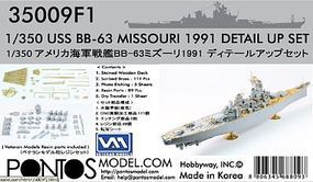 Pontos USS Missouri BB63 1991 Detail Set Plastic Model Ship Accessory 1/350 Scale #350091 Pontos USS Missouri BB63 1991 Detail Set Plastic Model Ship Accessory 1/350 Scale #350091