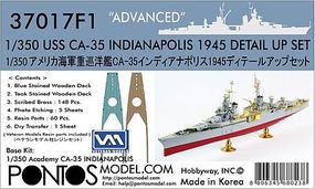 Pontos USS Indianapolis CA35 1945 Detail Set Plastic Model Ship Accessory 1/350 #370171 Pontos USS Indianapolis CA35 1945 Detail Set Plastic Model Ship Accessory 1/350 #370171