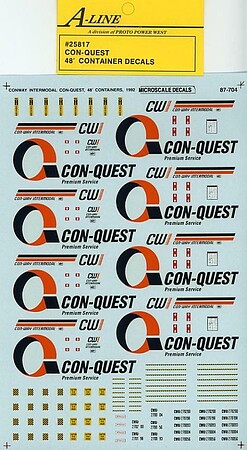 Proto-Power HO Con-Quest 48 Container Decals (D)