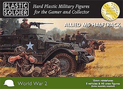 Plastic-Soldier WWII Allied M3 Halftrack & British Commonwealth Crew Plastic Model Halftrack Kit 15mm #1524