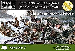 Plastic-Soldier WWII US Infantry (76) with Heavy Weapons Plastic Model Military Figure 15mm #1528