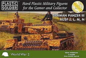 Plastic-Soldier WWII German Panzer III Ausf J/L/M/N (5) Plastic Model Military Vehicle Kit 15mm #1531 Plastic-Soldier WWII German Panzer III Ausf J/L/M/N (5) Plastic Model Military Vehicle Kit 15mm #1531